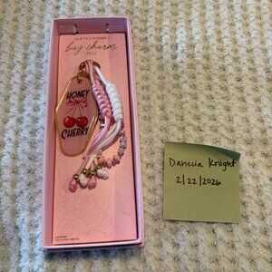 NWT Blue Moon Studio Honey Cherry Bag Charm | Large Pink Bow Keychain | Boho